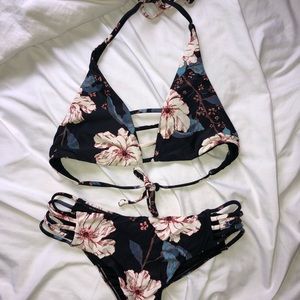 Strappy Floral Bikini